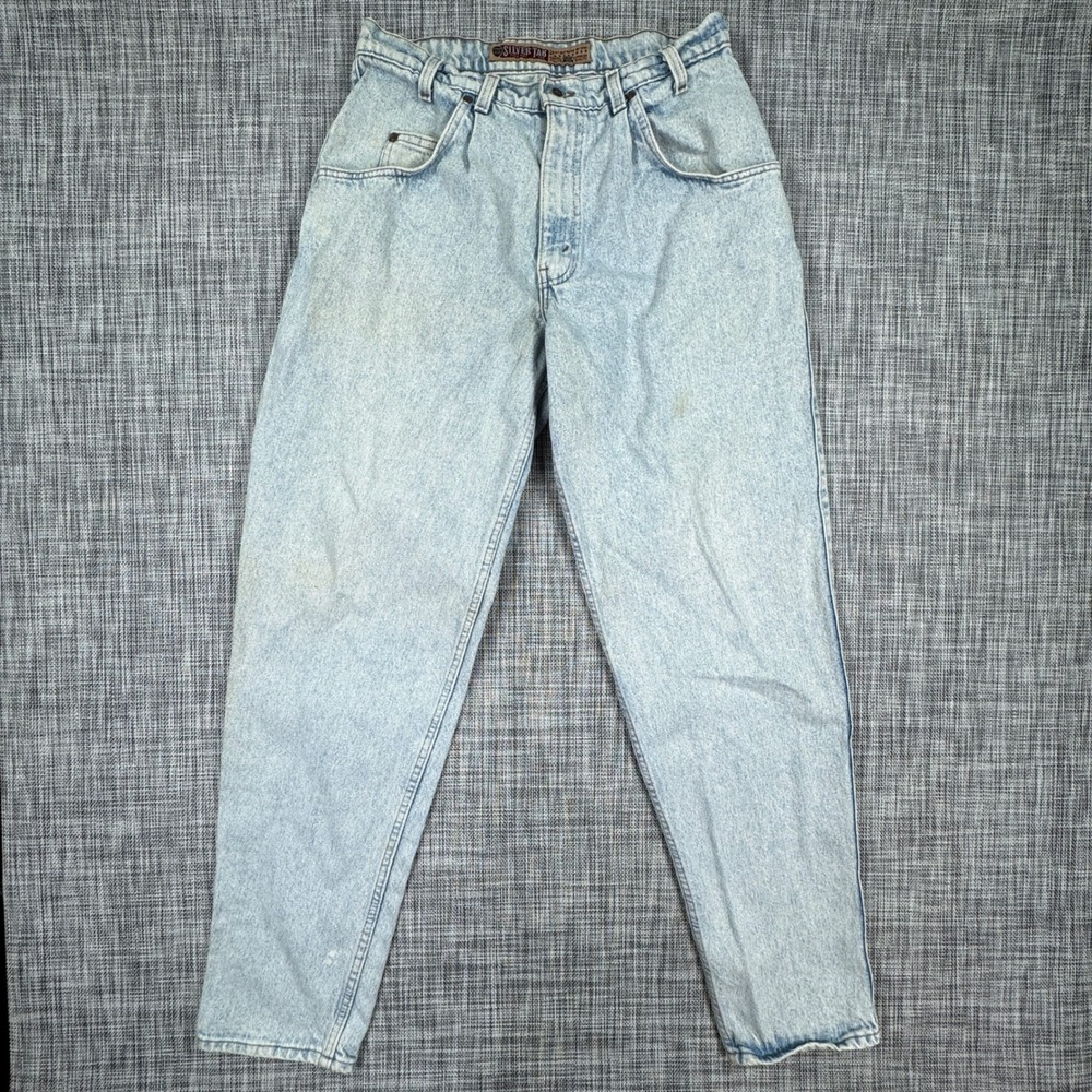 Vintage Levis SilverTab Jeans Mens 34x34 Acid Wash Blue Denim Made in USA Cotton